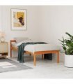 vidaXL Senior Bed without Mattress Wax Brown 75x190 cm Small Single Solid Wood Pine — Size: 2ft6 small single