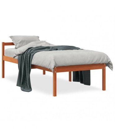 vidaXL Senior Bed without Mattress Wax Brown 75x190 cm Small Single Solid Wood Pine — Size: 2ft6 small single
