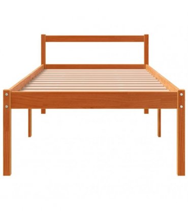 vidaXL Senior Bed without Mattress Wax Brown 75x190 cm Small Single Solid Wood Pine — Size: 2ft6 small single