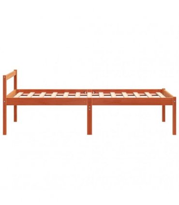 vidaXL Senior Bed without Mattress Wax Brown 75x190 cm Small Single Solid Wood Pine — Size: 2ft6 small single
