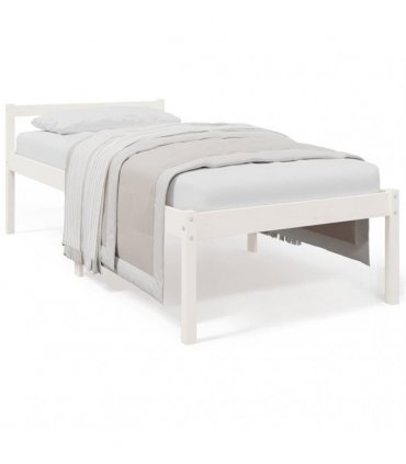 vidaXL Senior Bed without Mattress White 90x190cm Single — Size: 3ft single
