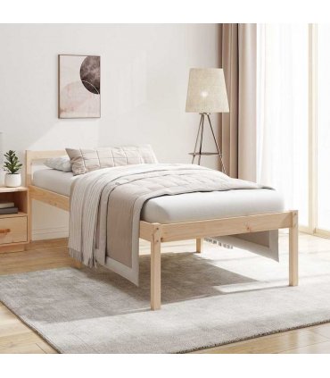 vidaXL Senior Bed without Mattress 75x190cm Small Single — Colour: natural, Size: 2ft6 small single