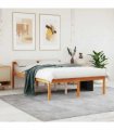 vidaXL Senior Bed | Wax Brown | Solid pine wood, Plywood slats | Double — Size: 140 x 190 cm