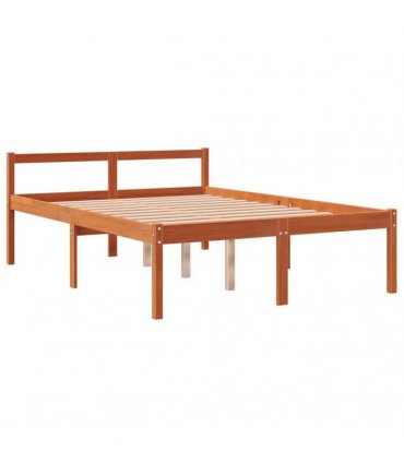 vidaXL Senior Bed | Wax Brown | Solid pine wood, Plywood slats | Double — Size: 140 x 190 cm