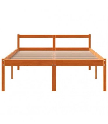 vidaXL Senior Bed | Wax Brown | Solid pine wood, Plywood slats | Double — Size: 140 x 190 cm