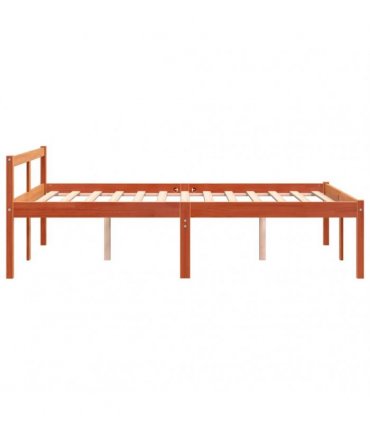 vidaXL Senior Bed | Wax Brown | Solid pine wood, Plywood slats | Double — Size: 140 x 190 cm