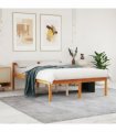 vidaXL Senior Bed without Mattress Wax Brown 135x190 cm Double Solid Wood Pine — Size: 4ft6 double
