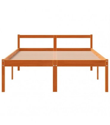 vidaXL Senior Bed without Mattress Wax Brown 135x190 cm Double Solid Wood Pine — Size: 4ft6 double