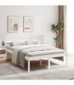 vidaXL Bed Frame | White | Solid pine wood | 135x190 cm Double | Bed Frame — Size: 4ft6 double