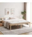 vidaXL Senior Bed without Mattress 200x200cm Solid Wood Pine — Colour: natural, Size: 200 x 200 cm