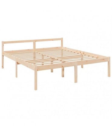 vidaXL Senior Bed without Mattress 200x200cm Solid Wood Pine — Colour: natural, Size: 200 x 200 cm