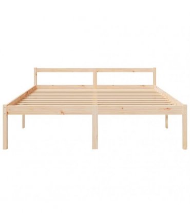 vidaXL Senior Bed without Mattress 200x200cm Solid Wood Pine — Colour: natural, Size: 200 x 200 cm