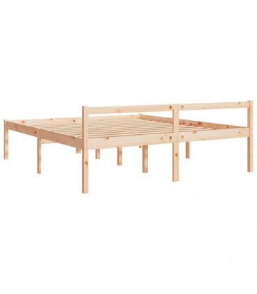 vidaXL Senior Bed without Mattress 200x200cm Solid Wood Pine — Colour: natural, Size: 200 x 200 cm