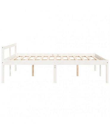 vidaXL Bed Frame | White | Solid pine wood, Plywood | 160 x 200 cm | Bed Frame