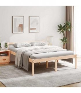 vidaXL Senior Bed without Mattress 160x200cm Solid Wood Pine — Colour: natural, Size: 160 x 200 cm