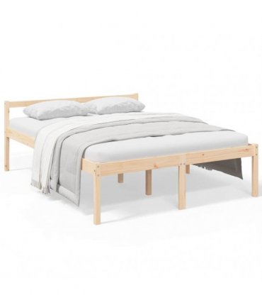 vidaXL Senior Bed without Mattress 160x200cm Solid Wood Pine — Colour: natural, Size: 160 x 200 cm
