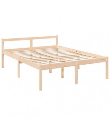 vidaXL Senior Bed without Mattress 160x200cm Solid Wood Pine — Colour: natural, Size: 160 x 200 cm