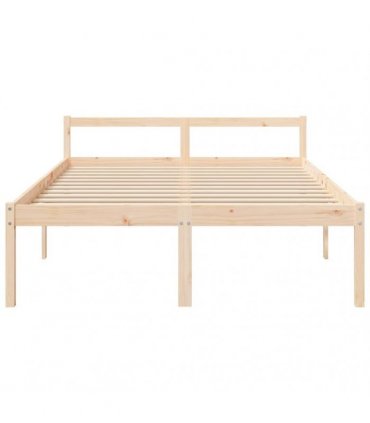 vidaXL Senior Bed without Mattress 160x200cm Solid Wood Pine — Colour: natural, Size: 160 x 200 cm