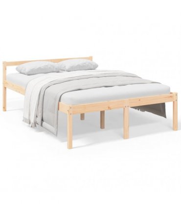 vidaXL Senior Bed without Mattress 120x200cm Solid Wood Pine — Colour: natural, Size: 120 x 200 cm