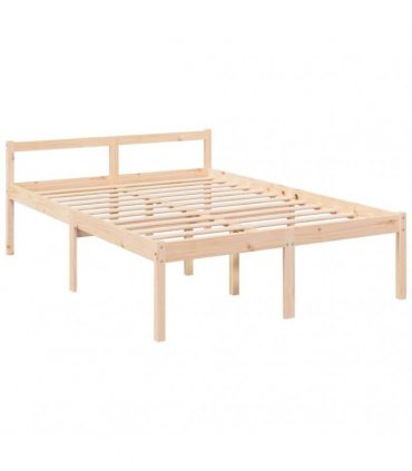 vidaXL Senior Bed without Mattress 120x200cm Solid Wood Pine — Colour: natural, Size: 120 x 200 cm