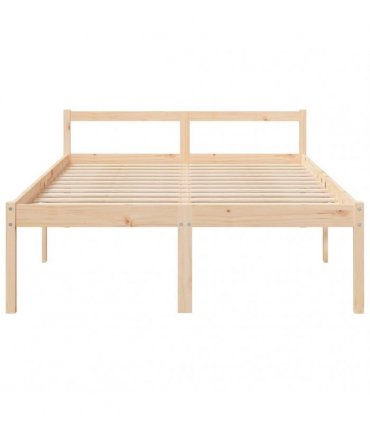 vidaXL Senior Bed without Mattress 120x200cm Solid Wood Pine — Colour: natural, Size: 120 x 200 cm