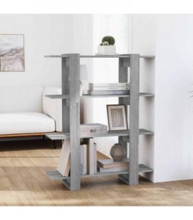 vidaXL Book Cabinet/Room Divider Grey Sonoma 100x30x123.5 cm