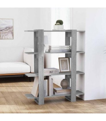 vidaXL Book Cabinet/Room Divider Grey Sonoma 100x30x123.5 cm
