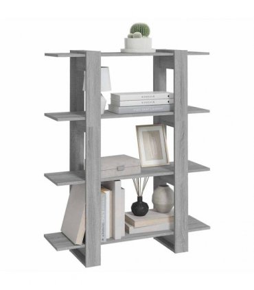 vidaXL Book Cabinet/Room Divider Grey Sonoma 100x30x123.5 cm