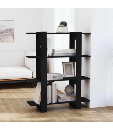vidaXL Book Cabinet/Room Divider Black 100x30x123.5 cm
