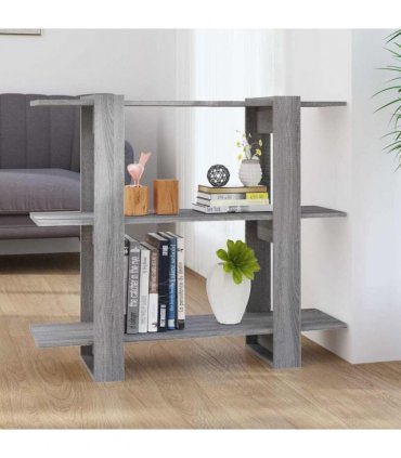 vidaXL Book Cabinet/Room Divider Grey Sonoma 100x30x87 cm