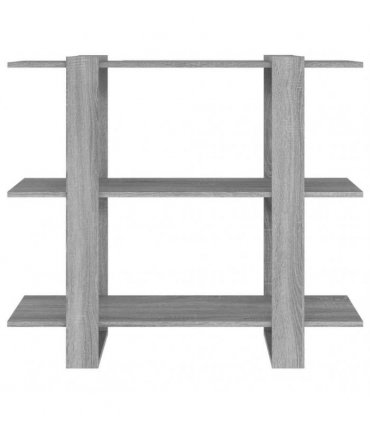 vidaXL Book Cabinet/Room Divider Grey Sonoma 100x30x87 cm