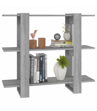 vidaXL Book Cabinet/Room Divider Grey Sonoma 100x30x87 cm