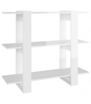 vidaXL Book Cabinet/Room Divider High Gloss White 100x30x87 cm