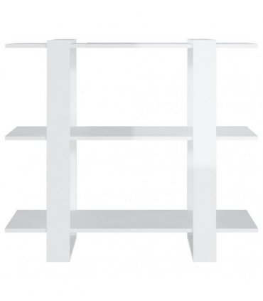 vidaXL Book Cabinet/Room Divider High Gloss White 100x30x87 cm