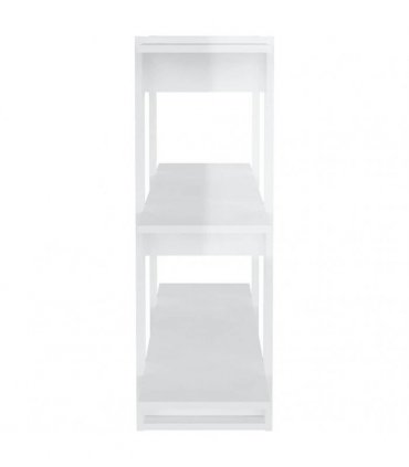 vidaXL Book Cabinet/Room Divider High Gloss White 100x30x87 cm
