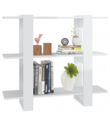 vidaXL Book Cabinet/Room Divider High Gloss White 100x30x87 cm