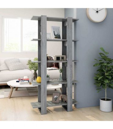 vidaXL Book Cabinet/Room Divider Grey Sonoma 80x30x160 cm Engineered Wood