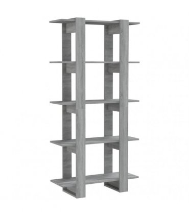 vidaXL Book Cabinet/Room Divider Grey Sonoma 80x30x160 cm Engineered Wood