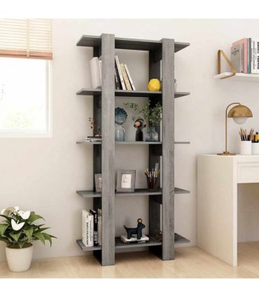 vidaXL Book Cabinet/Room Divider Grey Sonoma 80x30x160 cm Engineered Wood