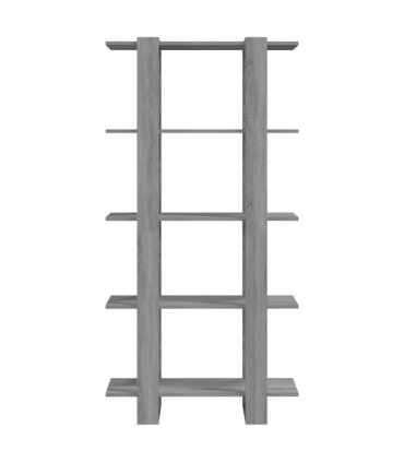 vidaXL Book Cabinet/Room Divider Grey Sonoma 80x30x160 cm Engineered Wood