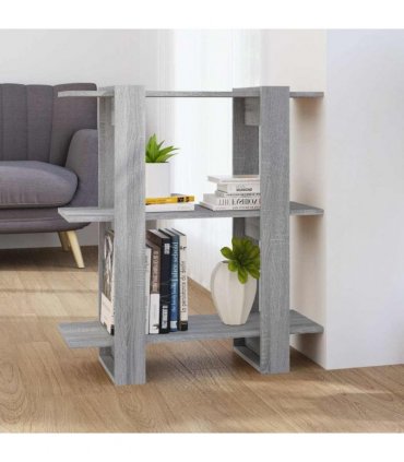 vidaXL Book Cabinet/Room Divider Grey Sonoma 80x30x87 cm