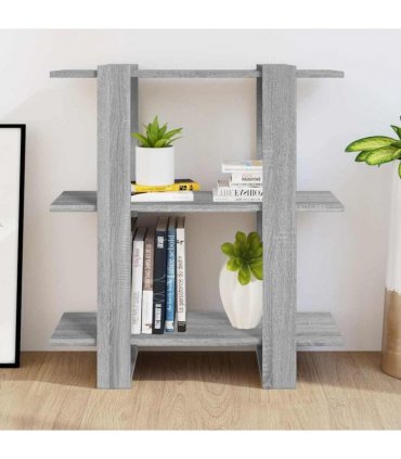 vidaXL Book Cabinet/Room Divider Grey Sonoma 80x30x87 cm
