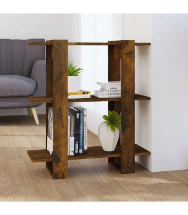 vidaXL Book Cabinet/Room Divider Smoked Oak 80x30x87cm