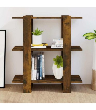 vidaXL Book Cabinet/Room Divider Smoked Oak 80x30x87cm