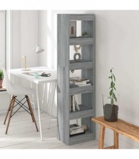 vidaXL Book Cabinet/Room Divider Grey Sonoma 40x30x166 cm