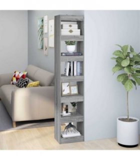 vidaXL Book Cabinet/Room Divider Grey Sonoma 40x30x198 cm