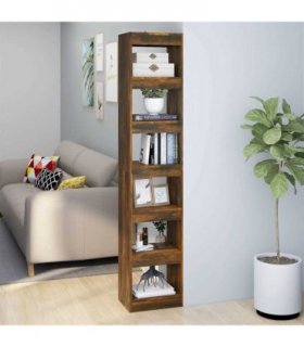 vidaXL Book Cabinet/Room Divider Smoked Oak 40x30x198 cm