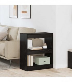 vidaXL Book Cabinet Black Oak 60 x 30 x 72 cm Engineered Wood