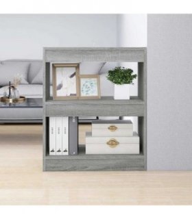 vidaXL Book Cabinet/Room Divider Grey Sonoma 60x30x72 cm