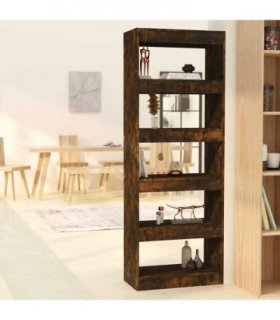 vidaXL Book Cabinet/Room Divider Smoked Oak 60x30x166 cm Engineered Wood